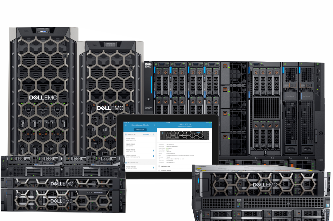 Servidor rack Dell em ambiente de data center